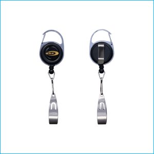 O.S.P.  CARABINER CLIP REEL and LINE CUTTER | BLACK