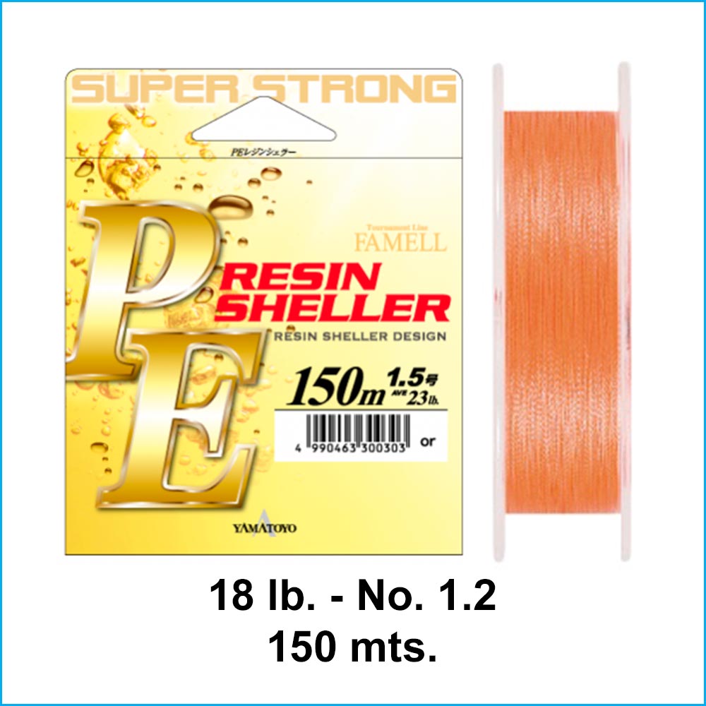 PE RESIN SHELLER ORANGE 150 mts. | 18 Lbs. - nº 1.2